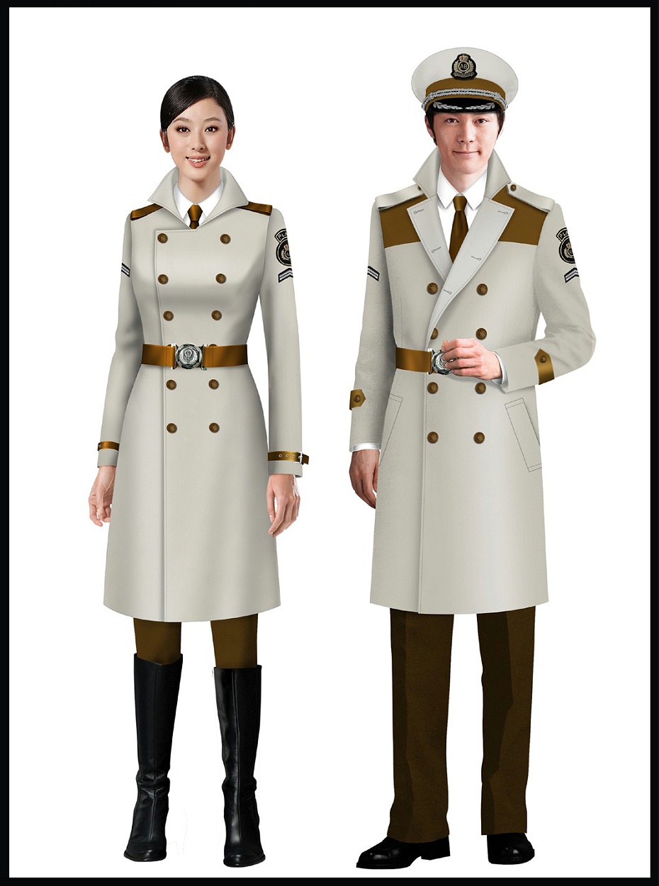 長(zhǎng)款新式保安制服秋冬款 禮賓酒店銀行保安服