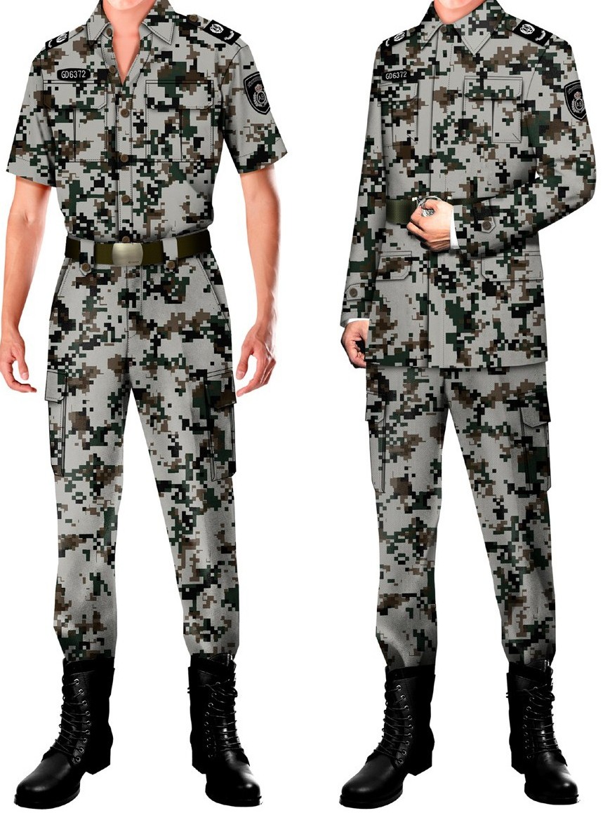 4款保安制服長袖短袖迷彩服軍訓服批發(fā)廠家