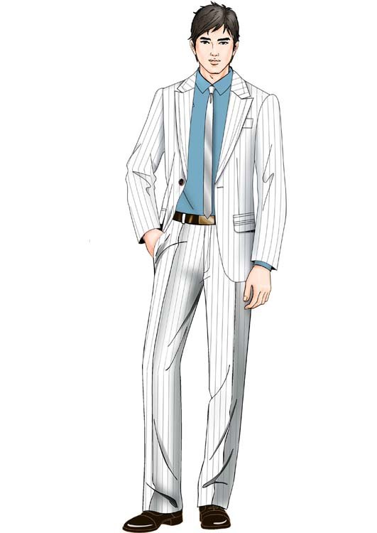 春季新款男士商務職業(yè)高檔西服套裝