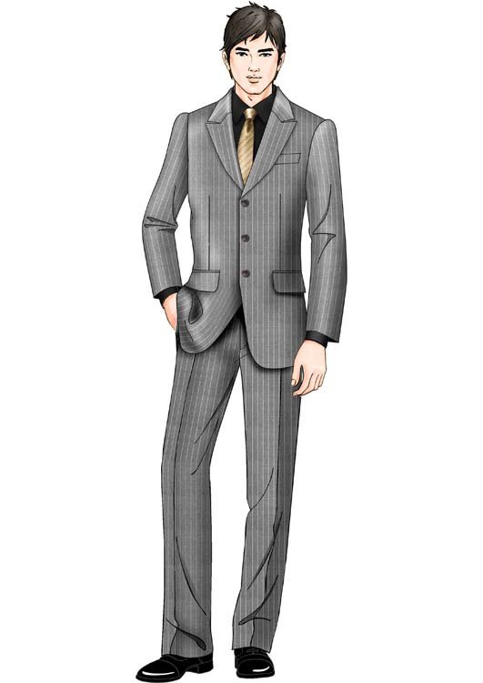 春季新款男士商務職業(yè)高檔西服套裝